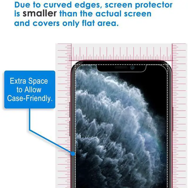 Alt view image 4 of 7 - Screen Protector for iPhone 11 Pro, iPhone Xs and iPhone X 5.8-Inch, Tempered Glass Film, 2-Pack