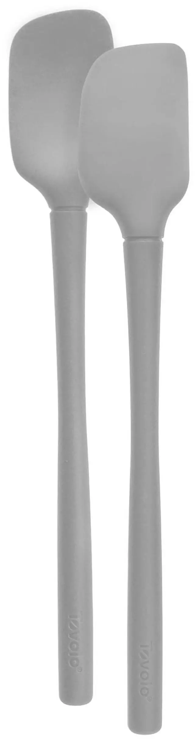Main image of Flex Core Mini Silicone Spatula Spoonula Set of 2 for Cast Iron Non Stick Cooking & Baking, Dishwasher Safe Spatula & Spoonula All Silicone Heat Resistant BPA Free Kitchen Utensil, Oyster Gray