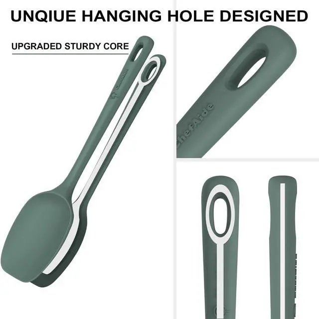 Alt view image 3 of 7 - Pieces Silicone Spatula Set, Food Grade Rubber Spatula, Upgrade Strong Handle with Ergonomic Grip, Heat Resistant Up to 600°F for Nonstick Cookware, Cooking