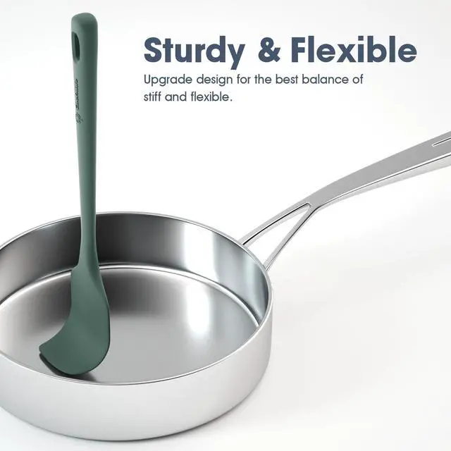 Alt view image 4 of 7 - Pieces Silicone Spatula Set, Food Grade Rubber Spatula, Upgrade Strong Handle with Ergonomic Grip, Heat Resistant Up to 600°F for Nonstick Cookware, Cooking