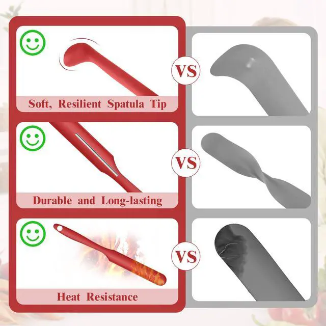 Alt view image 3 of 7 - 6 Pcs Silicone Jar Spatula, Heat Resistant Small Silicone Spatula for Kitchen Use (Cake Cream Butter) with Long Handle for Cooking, Mixing, Baking & Scraping, Non-Stick, 9.4 Inch