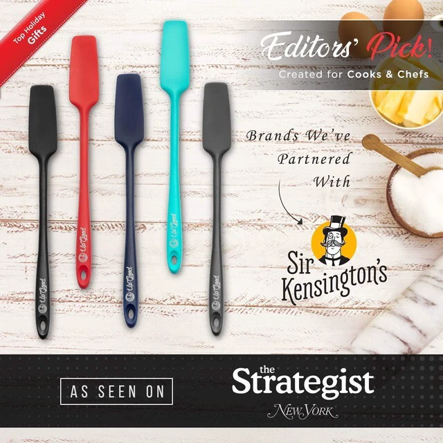 Alt view image 2 of 7 - Silicone Jar Spatula | 600F Heat Resistant Non-Stick Rubber Scraper | Perfect for Jars, Smoothies, Blenders | One Piece Utensils | Durable Kitchen Cookware (UpGood Professional Spatulas, Grey)