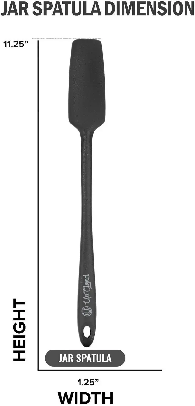 Alt view image 5 of 7 - Silicone Jar Spatula | 600F Heat Resistant Non-Stick Rubber Scraper | Perfect for Jars, Smoothies, Blenders | One Piece Utensils | Durable Kitchen Cookware (UpGood Professional Spatulas, Grey)
