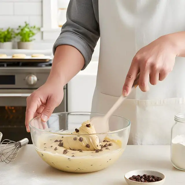 Alt view image 3 of 7 - Large Silicone Rubber Spatula Scrapers 14" with Long Wood Handle, Heat Resistant, Essential Baking Tools for Mixing, Stirring, Scraping, Spreading for Nonstick Cookwares, Pack of 2 (Khaki)