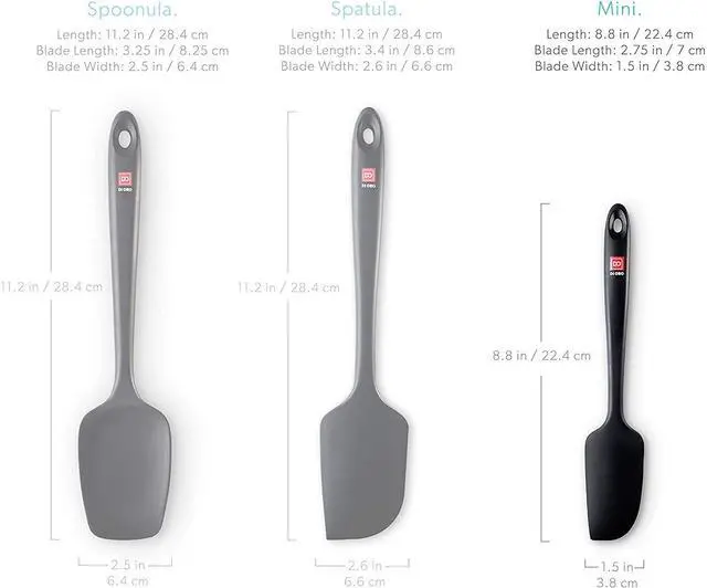 Alt view image 5 of 7 - Seamless Series Mini Silicone Spatula - BPA Free Pro-Grade 600ºF Heat-Resistant Non-Stick Small Rubber Jar Spatula - Silicone Kitchen Scraper Utensil Tool for Cooking and Baking (Black)