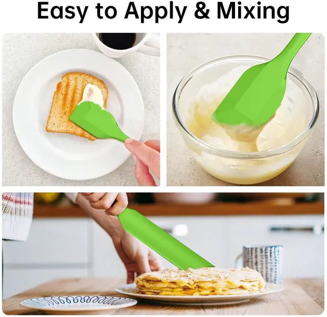 Alt view image 4 of 7 - Piece Silicone Spatula Set - Heat Resistant 446°F Food Grade BPA Free, Nonstick Cookware Safe Dishwasher Safe Kitchen Tools for Baking, Cooking, Stirring, Multicolor.