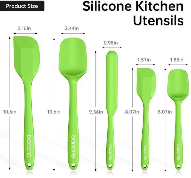 Alt view image 2 of 7 - Piece Silicone Spatula Set - Heat Resistant 446°F Food Grade BPA Free, Nonstick Cookware Safe Dishwasher Safe Kitchen Tools for Baking, Cooking, Stirring, Multicolor.