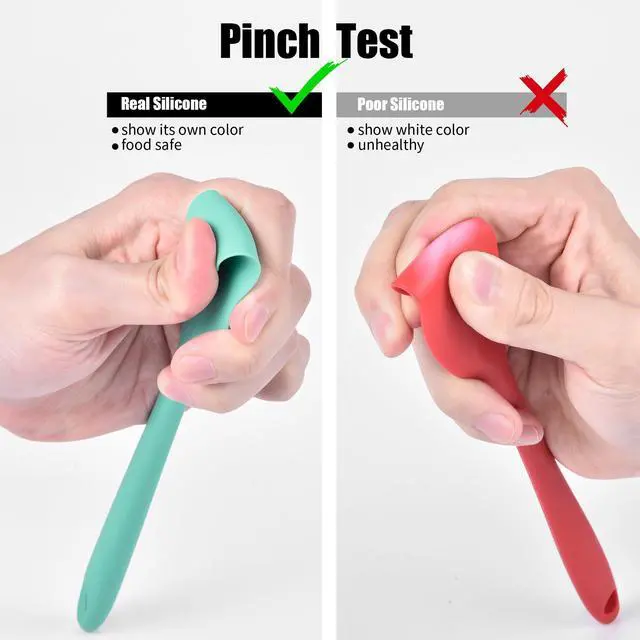 Alt view image 7 of 7 - 600°F Heat Resistant Small Spatula, Mini Food-Grade Silicone Bowl Scraper Compact Flexible Kitchen Cooking Baking Tool for Scraping Jar Jams Nut Butters & Mixing Stirring Sauce (Aqua Sky)