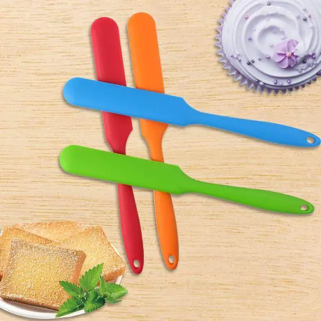 Alt view image 5 of 6 - 4pcs Silicone Spatula Set Heat Resistant Cake Cream Butter Spatulas Mixing Batter Scraper Non-Stick Flexible Baking Cooking Tool 4 Colors (multicolor)