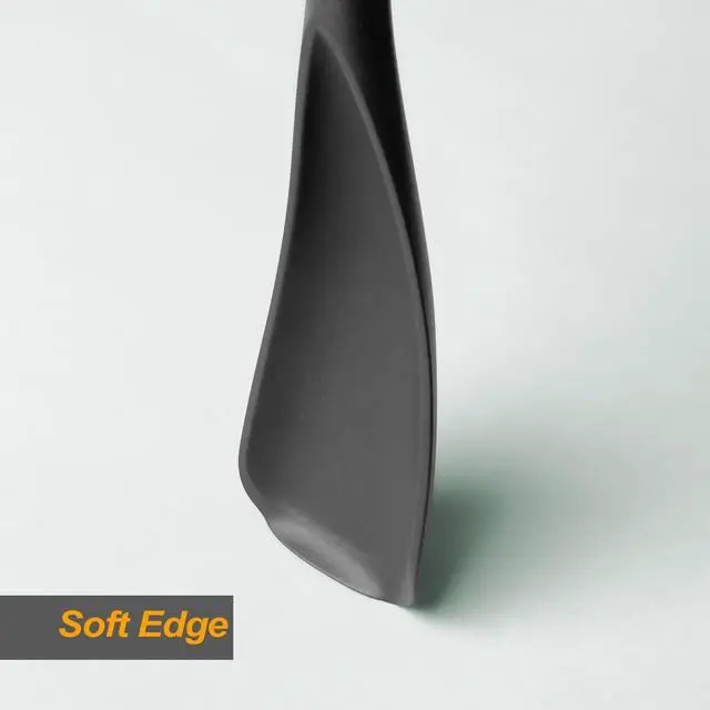 Alt view image 4 of 7 - Spoon and Rice Scooper Set for Nonstick Cookwares, Heat Resistant- Seamless Design, Great for Cooking, Serving, Mixing, Scoop, and Scrape,2 Pack, Black