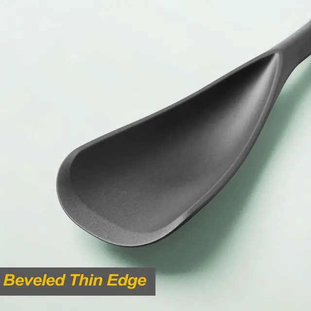 Alt view image 5 of 7 - Spoon and Rice Scooper Set for Nonstick Cookwares, Heat Resistant- Seamless Design, Great for Cooking, Serving, Mixing, Scoop, and Scrape,2 Pack, Black