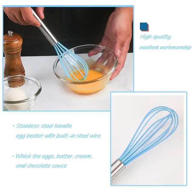Alt view image 5 of 7 - Mini Kitchen Utensil Set - Five-Piece Set, Tiny Silicone Kids Kitchen Tools - Whisk, Tongs, Spoon, Slotted Spatula - Blue