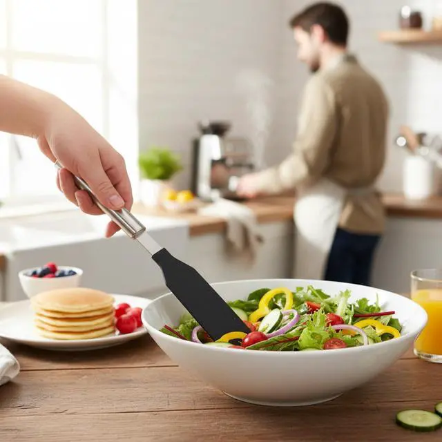 Alt view image 4 of 7 - 2Pcs Crepe Pan Maker Batter Spreader Spatula, Crepe Spreader and Spatula Set, Stainless Steel Crepe Spreader Tool, Cake Turner Kitchen Utensils With Hanging Hole