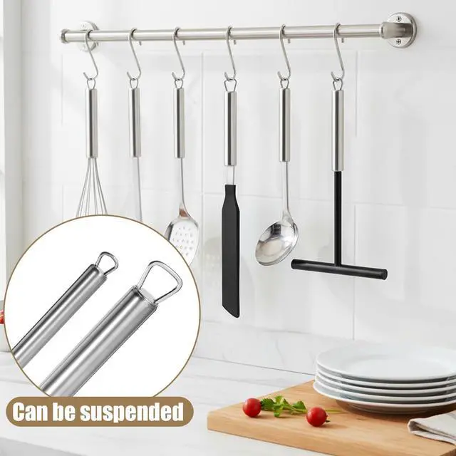 Alt view image 5 of 7 - 2Pcs Crepe Pan Maker Batter Spreader Spatula, Crepe Spreader and Spatula Set, Stainless Steel Crepe Spreader Tool, Cake Turner Kitchen Utensils With Hanging Hole