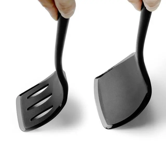 Alt view image 4 of 7 - Silicone Pancake Spatula Turner with Lengthened Handle& Seamless Design, Heat Resistant Cooking Spatulas for Nonstick Cookware, Large Flexible Kitchen Utensils, Flipper for Egg, Pancake, Burger, Black