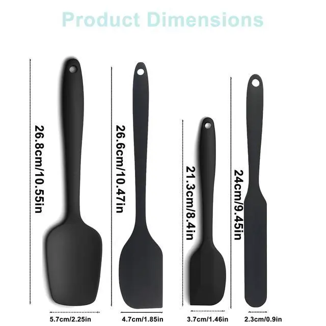 Alt view image 2 of 6 - Pcs Silicone Spatula,Food Grade Rubber Spatula, Spatulas Silicone Heat Resistant