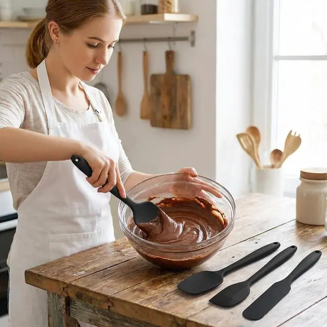 Alt view image 5 of 6 - Pcs Silicone Spatula,Food Grade Rubber Spatula, Spatulas Silicone Heat Resistant