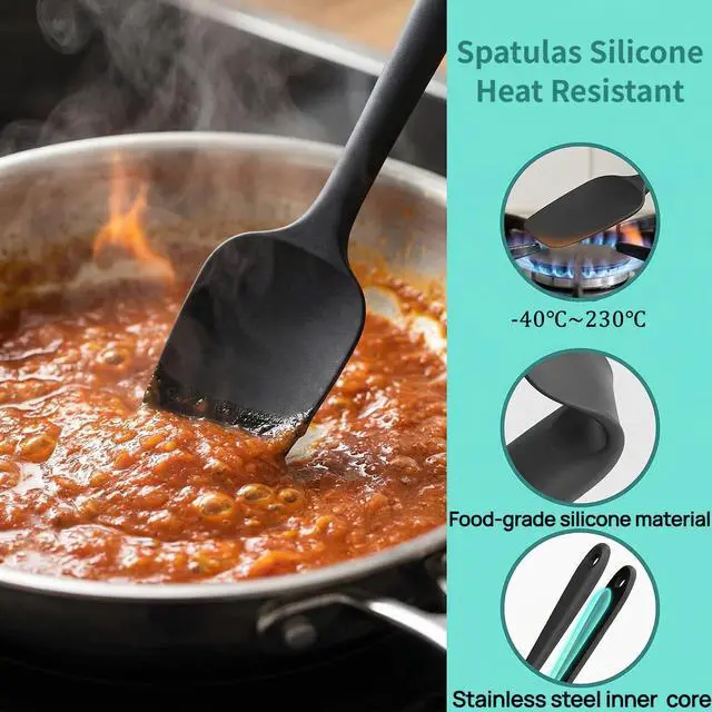 Alt view image 3 of 6 - Pcs Silicone Spatula,Food Grade Rubber Spatula, Spatulas Silicone Heat Resistant