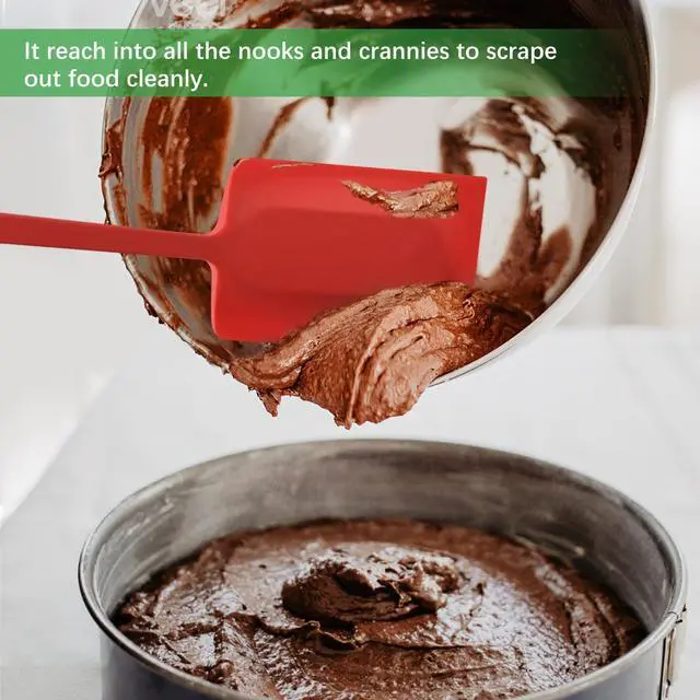 Alt view image 2 of 4 - Large Silicone Spatula Wide Edge Rubber Spatula Scraper for Baking, Heat Resistant 600 Kitchen Big Spatulas for Baking Cooking, Mixing.