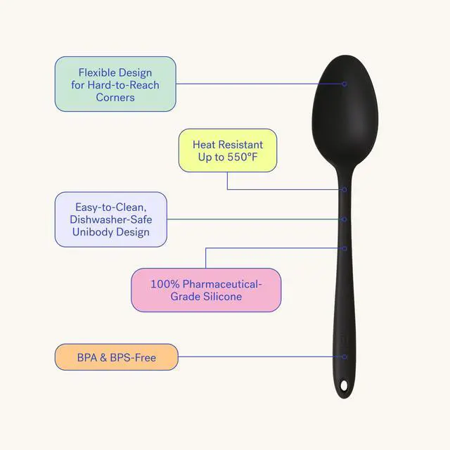 Alt view image 2 of 7 - Get It Right Silicone Spoon, High Heat Resistant Kitchen Tool - Non toxic cooking utensils for Nonstick Cookware, Cooking, Baking and Mixing, Ultimate - 13IN, Sprinkles