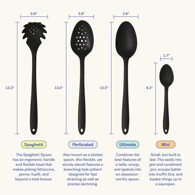 Alt view image 3 of 7 - Get It Right Silicone Spoon, High Heat Resistant Kitchen Tool - Non toxic cooking utensils for Nonstick Cookware, Cooking, Baking and Mixing, Ultimate - 13IN, Sprinkles