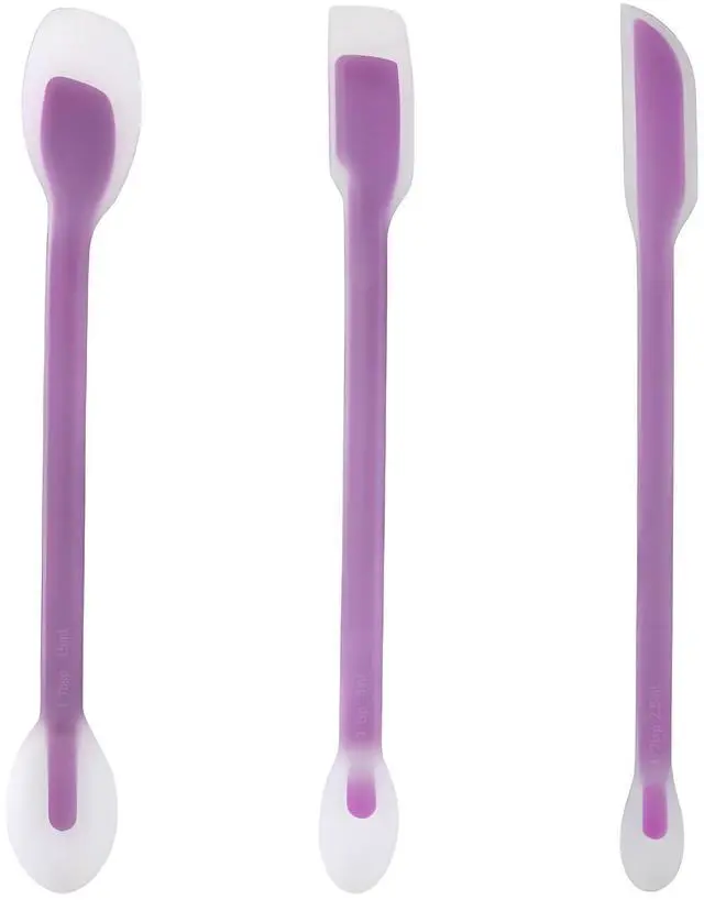 Main image of Scraper Set of 3, Long Handle Silicone Spatula Spoon for Deep Jars