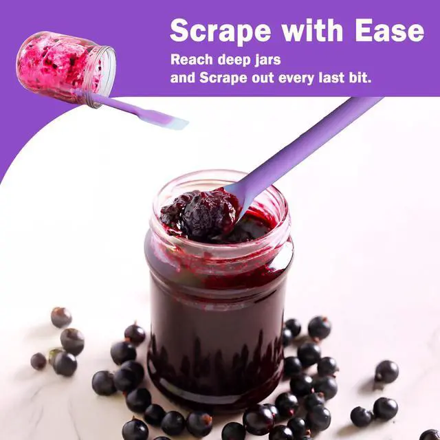 Alt view image 2 of 7 - Scraper Set of 3, Long Handle Silicone Spatula Spoon for Deep Jars