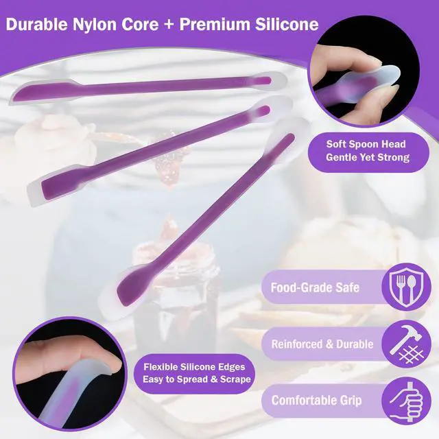 Alt view image 5 of 7 - Scraper Set of 3, Long Handle Silicone Spatula Spoon for Deep Jars