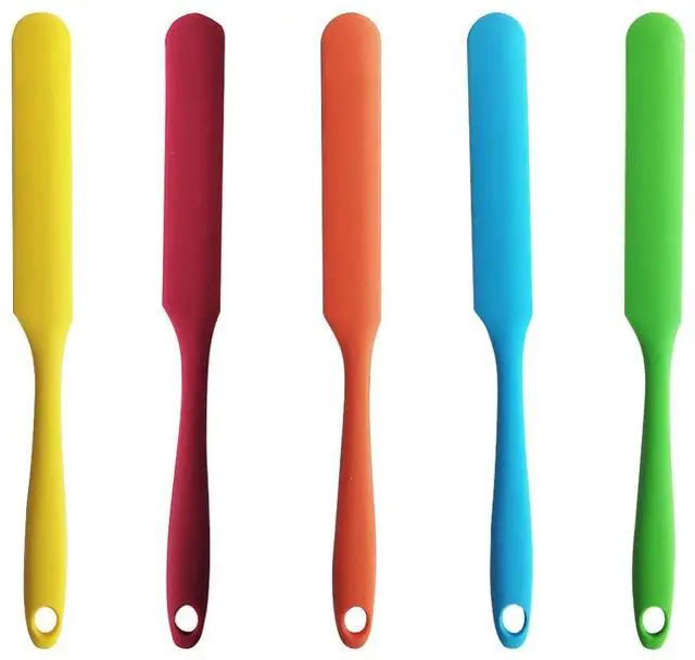 Main image of Pack 9.69 Inch Silicone Spatula Set, Heat Resistant Jar Scrapers with Long Handles, Non-Stick Butter Spreaders for Cake Frosting, Jam, Kitchen, Bakery, Mixing Bowl, Dishwasher Safe