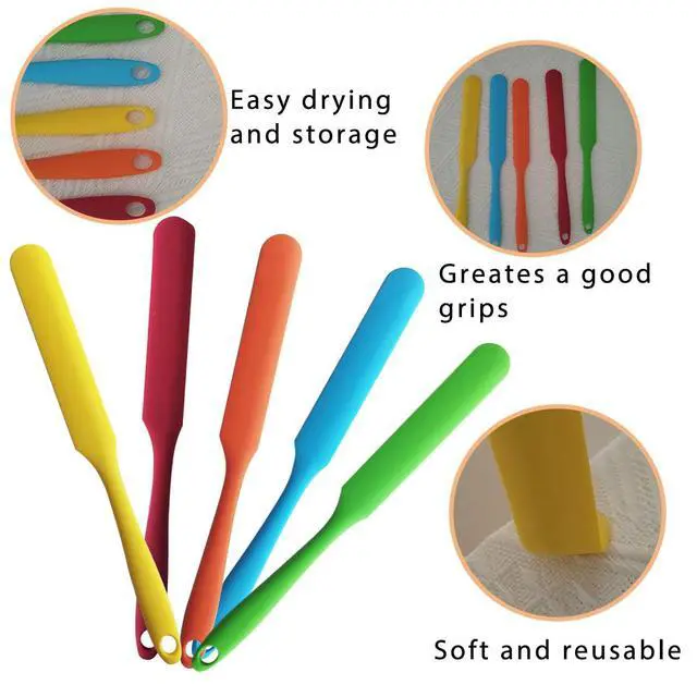 Alt view image 2 of 7 - Pack 9.69 Inch Silicone Spatula Set, Heat Resistant Jar Scrapers with Long Handles, Non-Stick Butter Spreaders for Cake Frosting, Jam, Kitchen, Bakery, Mixing Bowl, Dishwasher Safe