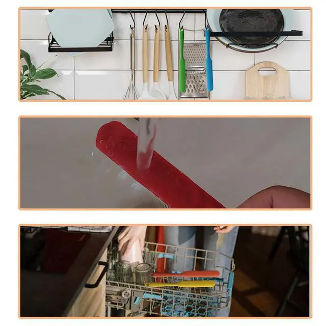 Alt view image 7 of 7 - Pack 9.69 Inch Silicone Spatula Set, Heat Resistant Jar Scrapers with Long Handles, Non-Stick Butter Spreaders for Cake Frosting, Jam, Kitchen, Bakery, Mixing Bowl, Dishwasher Safe