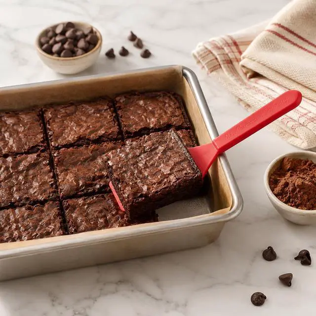 Alt view image 3 of 7 - Mini Brownie Serving Spatula, 8-Inches x 1.5-Inches, Heat-Resistant Flexible Nonstick Silicone, Red