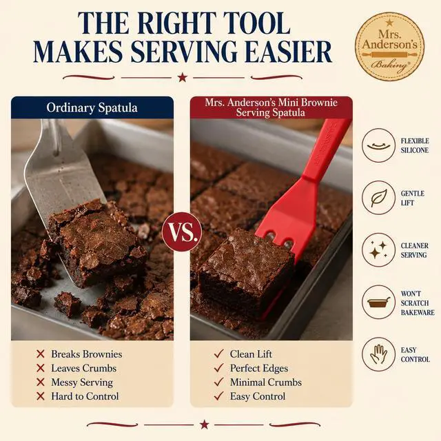 Alt view image 7 of 7 - Mini Brownie Serving Spatula, 8-Inches x 1.5-Inches, Heat-Resistant Flexible Nonstick Silicone, Red