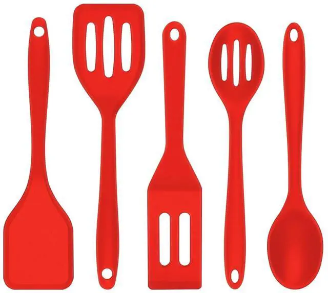 Main image of 5PC Mini Spatula Silicone, Red Small Spatula Silicone, Small Brownie Spatula Easy to Clean, Small Spatulas for Kitchen Use