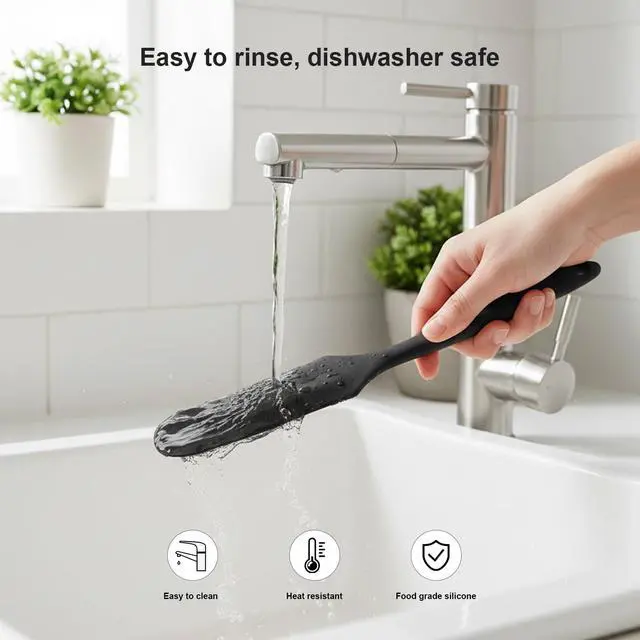 Alt view image 5 of 7 - 6 Pcs Silicone Jar Spatula Set, Long Handle Heat Resistant Skinny Spatulas for Jars & Bottles, Non-Stick Flexible Scrapers for Baking, Mixing, Jam, Cake Cream & Butter Spreading(6 colors