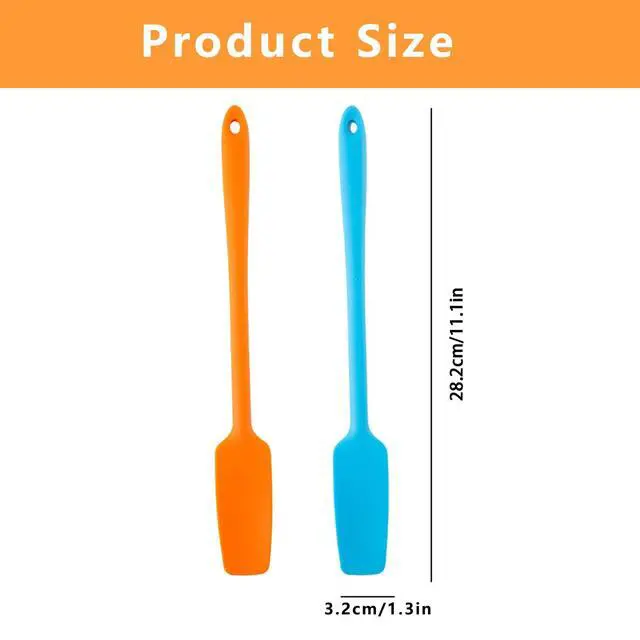 Alt view image 2 of 5 - 4 Pcs Silicone Jar Spatulas with Long Handle, Non-Stick Rubber Spatula Heat Resistant Silicone Scraper Spatulas for Baking Cooking Blenders Mixing