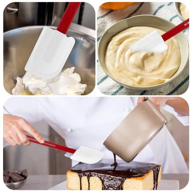 Alt view image 6 of 7 - 4 Pcs 14 Inch Silicone Spatulas High Temp, 500°F Heat Resistant Commercial Silicone Spatula Heavy Duty Scraper Rubber Spatulas with Long Handle for Kitchen Cook Baking Mixing, Dishwasher Safe
