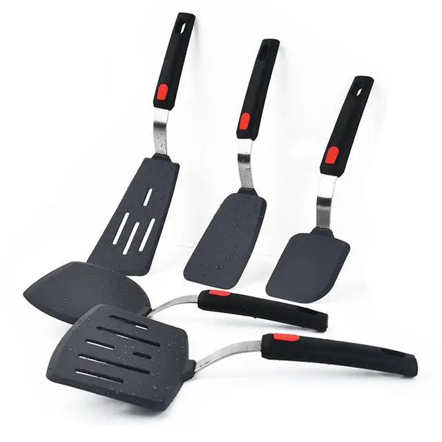 Alt view image 7 of 7 - Silicone Turner Wide Pancake Spatula Pizza Peel Kitchen Utensil Nonstick Cookware Safe Kitchen Flipper for Griddle Cooking and Baking- 600°F Heat-Resistant Rubber Egg Spatulas.