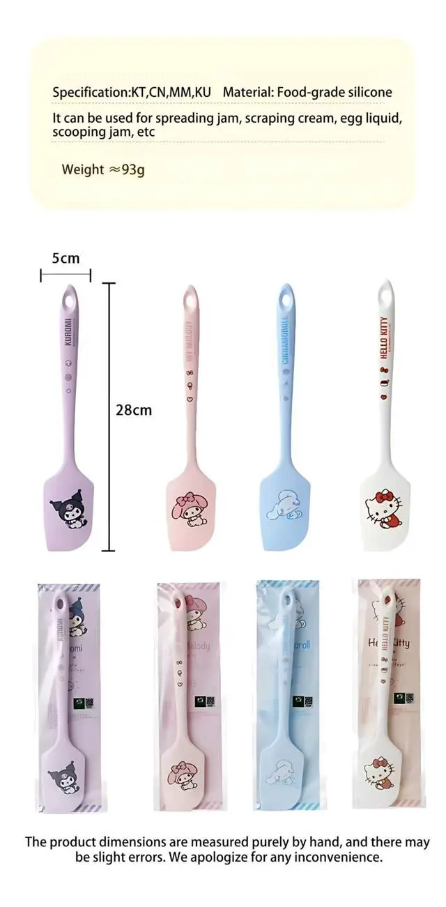 Alt view image 3 of 5 - Cartoon Kitty silicone spatula, long handle non-stick rubber, heat-resistant, suitable for cream, jam, blenders, and applicable for cooking and baking (White KT)