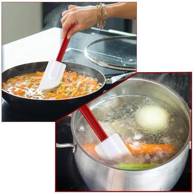 Alt view image 3 of 7 - 5 Pcs 9.8 Inch Rubber Spatula, 500 High Heat Resistant-Bpa Free