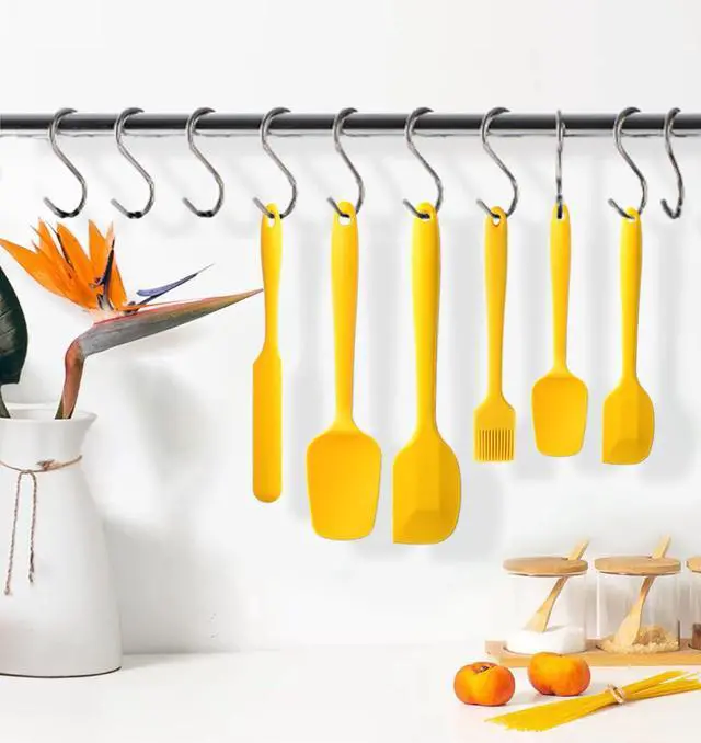Alt view image 6 of 7 - Silicone Spatula Set 6 Pieces High Heat Resistant Kitchen Scraper Spatulas,One-Pieces Seamless Design for Scraping,Cooking,Baking,Mixing Yellow