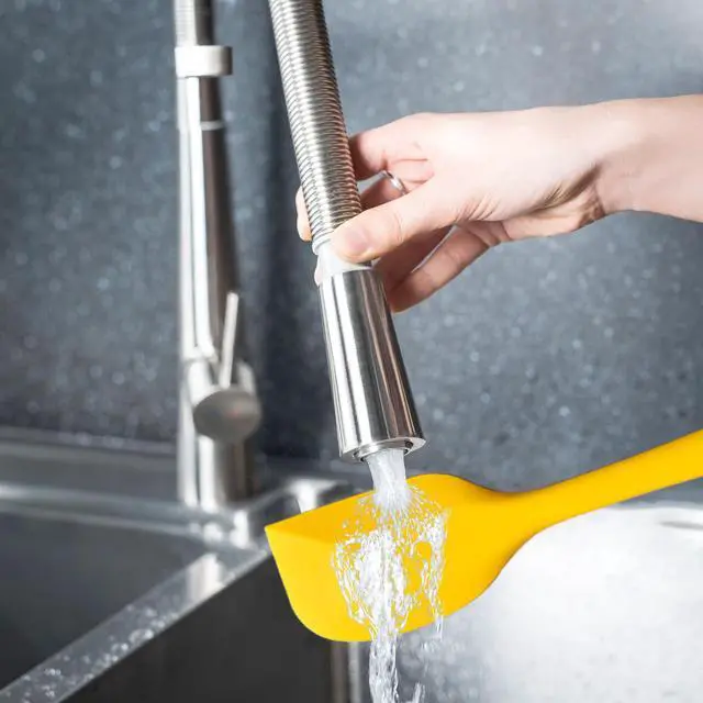 Alt view image 5 of 7 - Silicone Spatula Set 6 Pieces High Heat Resistant Kitchen Scraper Spatulas,One-Pieces Seamless Design for Scraping,Cooking,Baking,Mixing Yellow