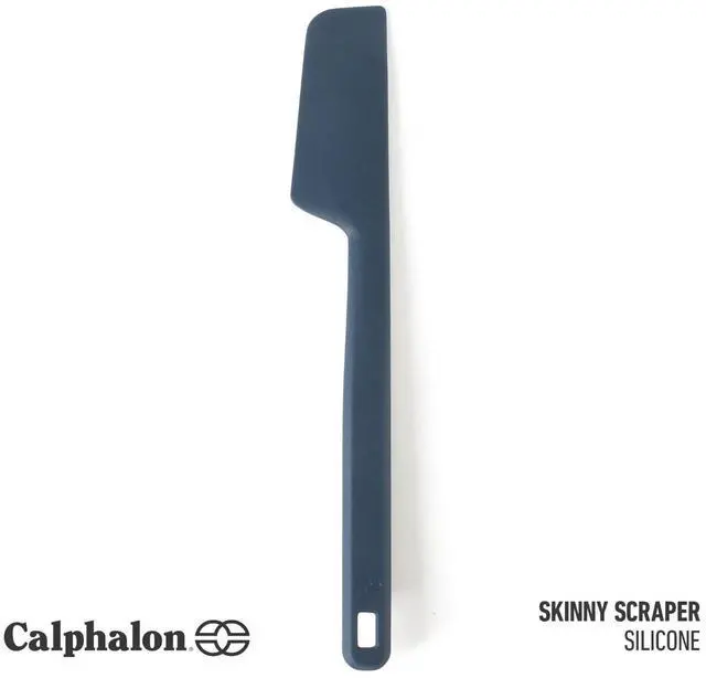 Alt view image 2 of 7 - Prime Silicone Jar Scraper, Flexible Jar Spatula, Slim Long Skinny Scraper for Jars, Bottles & Blenders, Ergonomic Handle for Easy Food Removal,Heat-Resistant, Navy Blue