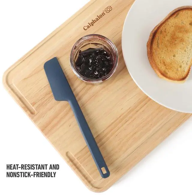 Alt view image 3 of 7 - Prime Silicone Jar Scraper, Flexible Jar Spatula, Slim Long Skinny Scraper for Jars, Bottles & Blenders, Ergonomic Handle for Easy Food Removal,Heat-Resistant, Navy Blue