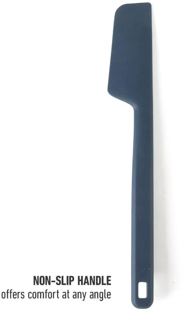 Alt view image 6 of 7 - Prime Silicone Jar Scraper, Flexible Jar Spatula, Slim Long Skinny Scraper for Jars, Bottles & Blenders, Ergonomic Handle for Easy Food Removal,Heat-Resistant, Navy Blue