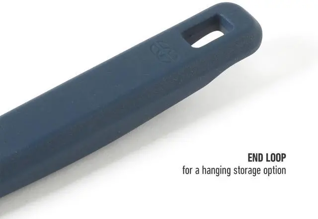 Alt view image 7 of 7 - Prime Silicone Jar Scraper, Flexible Jar Spatula, Slim Long Skinny Scraper for Jars, Bottles & Blenders, Ergonomic Handle for Easy Food Removal,Heat-Resistant, Navy Blue