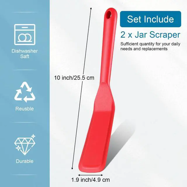 Alt view image 4 of 5 - Pieces Crepe Spatula Silicone Narrow Skinny Flipper Long Heat Resistant Cooking Pancake Spatula Non Stick for Cooking Egg Burgers Pizza Pancake Steak Omelet(Red)