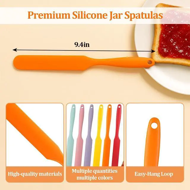 Alt view image 2 of 6 - Silicone Jar Spatula Small Silicone Spatulas Mini Jar Scraper for Peanut Butter, Mayo, Jams Flexible Kitchen & Baking Tools