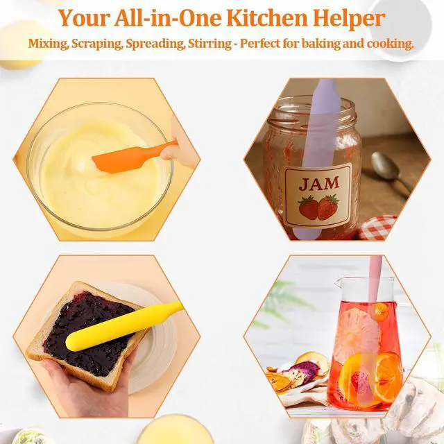 Alt view image 6 of 6 - Silicone Jar Spatula Small Silicone Spatulas Mini Jar Scraper for Peanut Butter, Mayo, Jams Flexible Kitchen & Baking Tools