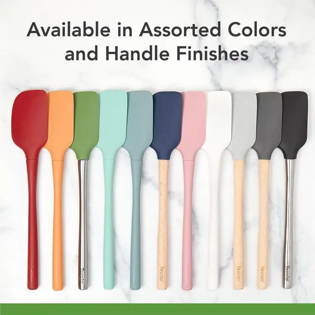 Alt view image 4 of 6 - Flex-Core Silicone Spatula Metal Handle for Scraping Bowls Mixing and Baking, Dishwasher Safe Heat Resistant Stainless Steel Silicone Spatula for Cast Iron and Nonstick Cookware, Blue Slate